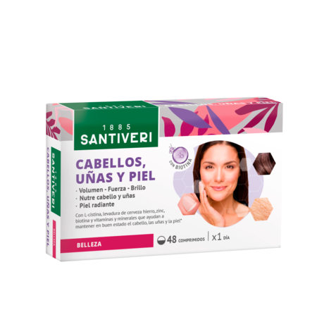 Suplemento Cabello Piel Uñas Santiveri Multivigor 48 Comprimidos Biotina L-Cistina Zinc Vitaminas B