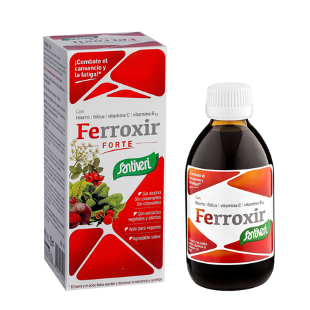 Suplemento Hierro Jarabe Santiveri Ferroxir Forte 240ml Energía Natural Alivio Fatiga Vitaminas B