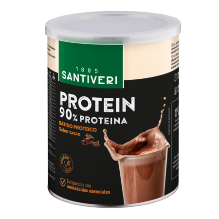 Proteína Vegetal en Polvo Santiveri Protein-90 Instantáneo Cacao 200g Aislado Soja Aminoácidos Vitaminas